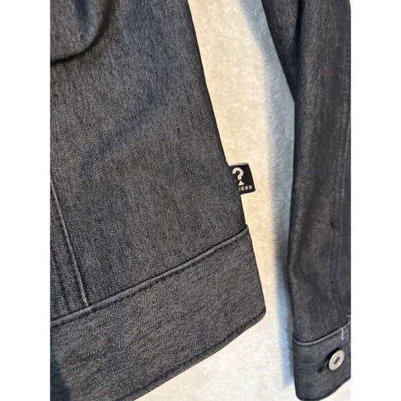 GUESS Women's  Large Denim Truckers Jacket Black Made In USA New w/o Tags - Picture 5 of 9